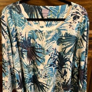 Laura Scott Blue Fireworks LS Top